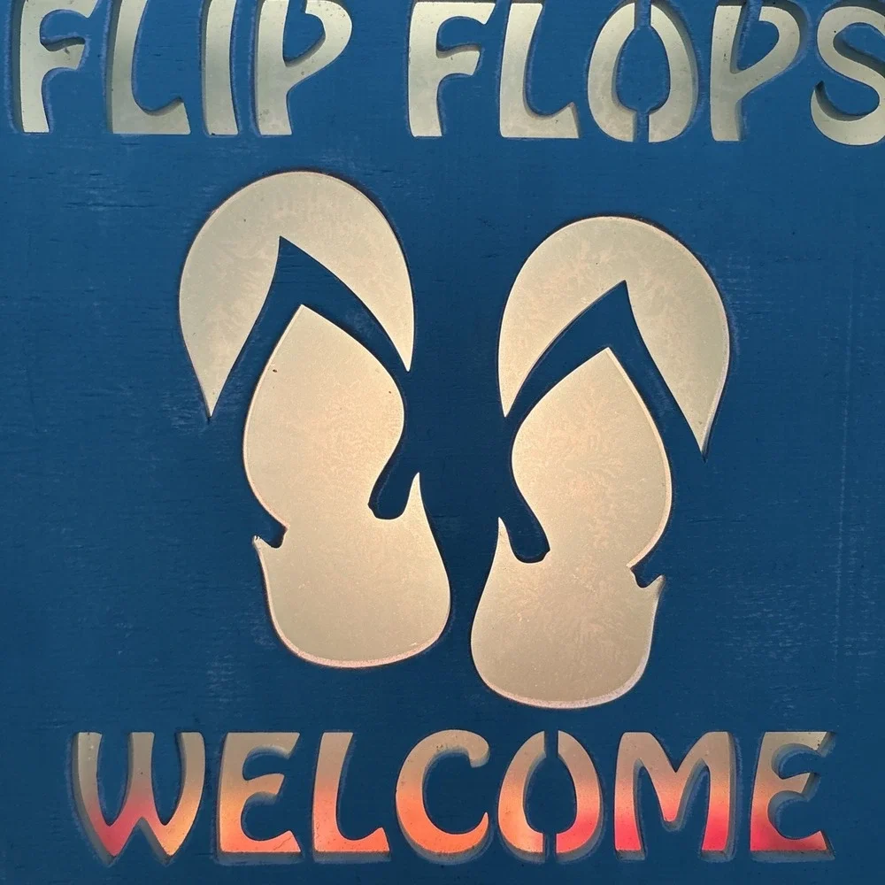 Flip-flops welcome light up sign and Flip-flops Pillow